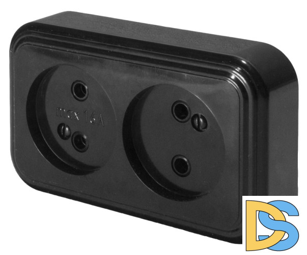 Розетка 2-местная Stekker PST16-30-20 (RA 16-237-Ч) 39694