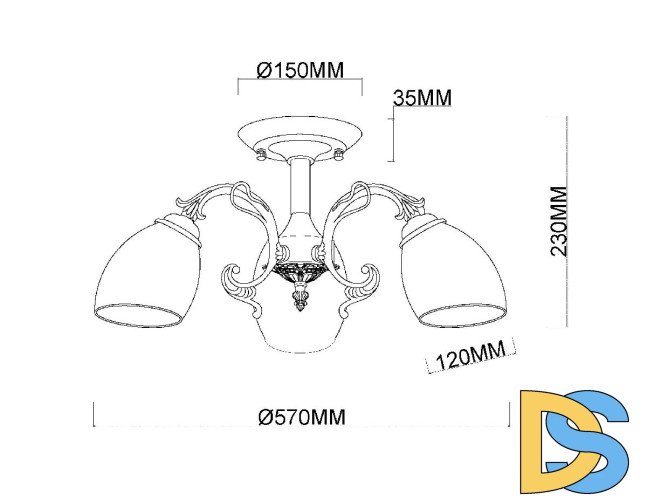 Люстра на штанге Myfar Biene MR1522-3C