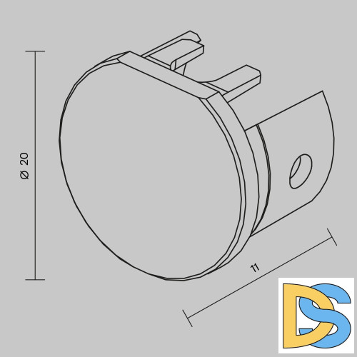Заглушка для подвесного круглого шинопровода (2 шт.) Maytoni Levity TRA184EC-R-11B