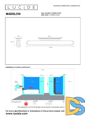 Подсветка для зеркал Lucide Madelon 04209/12/30