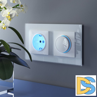 Рамка на 2 поста (белый,стекло) W0021101