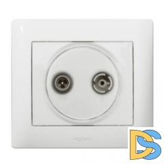 Розетка TV-FM проходная Legrand Galea Life - белый
