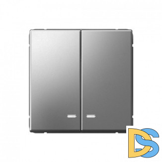 2-клавишный выключатель с подсветкой, сх. 5а, 10АХ, Schneider Electric Art Gallery, цвет Сталь, GAL000953