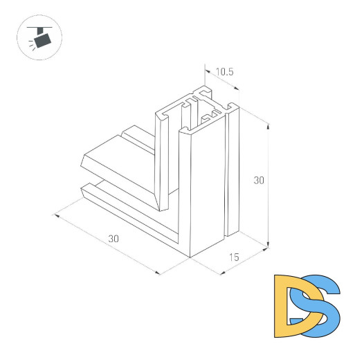 Коннектор угловой Arlight MAG-MICROCOSM-CON-L90 (BK) (Arlight, IP20) 044527