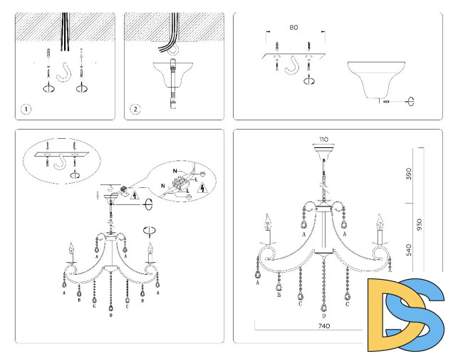 Подвесная люстра Ambrella Light Classic TR4917