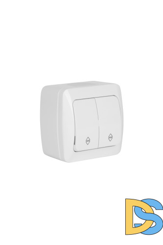 Переключатель двухклавишный проходной ELBI Alsu 504-010200-211