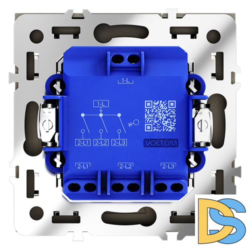 Выключатель встраиваемый VOLTUM S70 трехклавишный 10А, (графит)