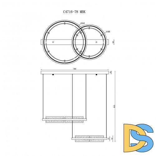 Подвесная люстра iLedex Meridian C4716-78 MBK