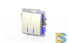 Выключатель двухклавишный с подсветкой ELBI Zena Vega 609-010300-203