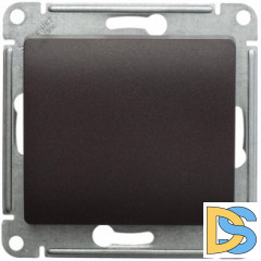 Выключатель 1-клавишный; кнопочный, Шоколад, серия Glossa, Schneider Electric