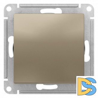 Выключатель 1-клавишный; кнопочный, Шампань, серия Atlas Design, Schneider Electric