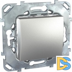 Выключатель 1-клавишный; кнопочный, Алюминий, серия UNICA TOP/CLASS, Schneider Electric