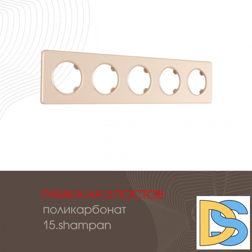 Рамка пятиместная Arte Milano 502.15-5.shampan