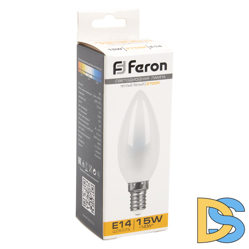 Лампа светодиодная Feron LB-717 Свеча E14 15W 2700K 38255