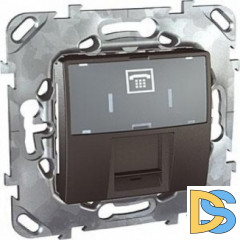 Розетка телефонная 1-ая 6 контактов, RJ-12, Графит, серия UNICA TOP/CLASS, Schneider Electric