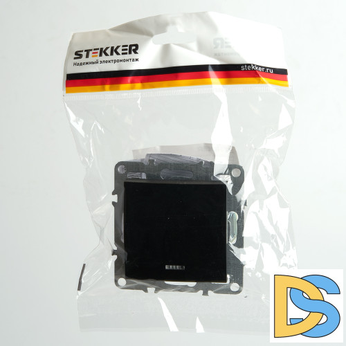 Выключатель 1-клавишный c индикатором Stekker Эрна PSW10-9101-03 49146
