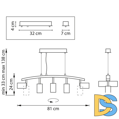 Подвесной светильник Lightstar Rullo LR735405 (571735+214440-5)