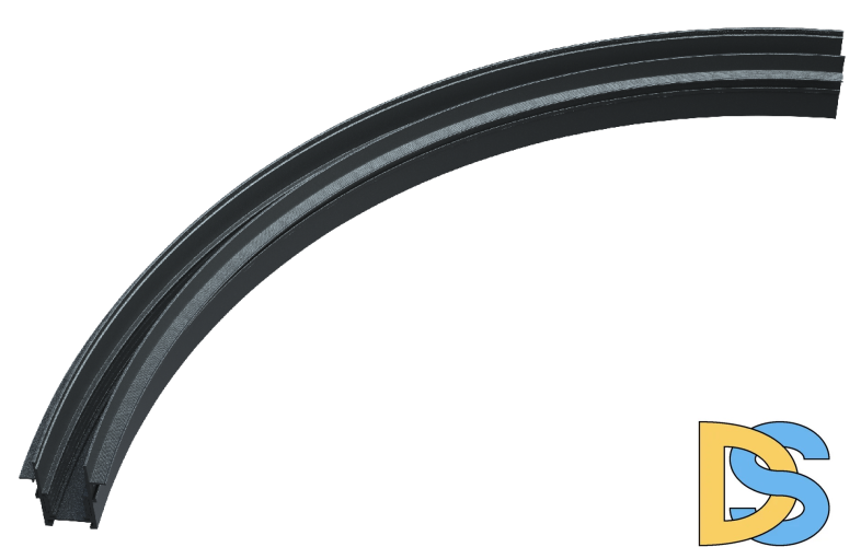 Радиусный магнитный шинопровод iLedex Vision 4822-1/4-D800-BK