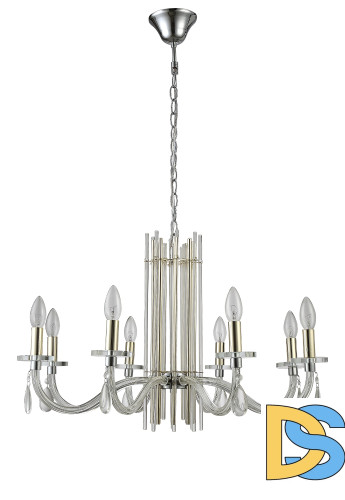 Подвесная люстра Crystal Lux AURELIO SP8 GOLD+CHROME/TRANSPARENT