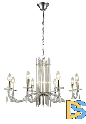 Подвесная люстра Crystal Lux AURELIO SP8 GOLD+CHROME/TRANSPARENT