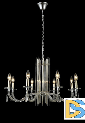 Подвесная люстра Crystal Lux AURELIO SP8 GOLD+CHROME/TRANSPARENT