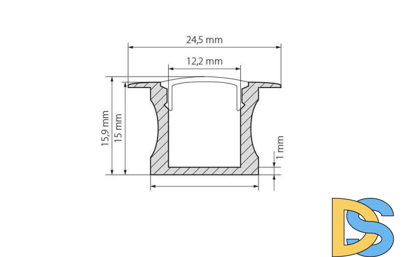 Профиль с экраном Arlight ALU-SLIM-H15-F-2000 ANOD+FROST 018243