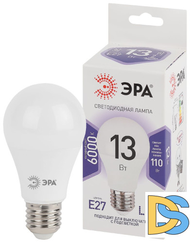 Лампа светодиодная Эра E27 13W 6000K LED A60-13W-860-E27 Б0031395