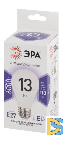 Лампа светодиодная Эра E27 13W 6000K LED A60-13W-860-E27 Б0031395
