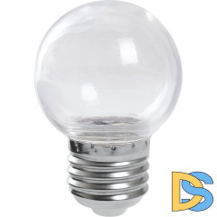 Лампа светодиодная Feron LB-37 шар прозрачный E27 1W 2700K 38119