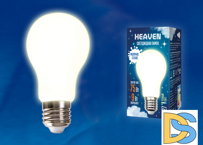 Лампа светодиодная Uniel LED-A60-9W/3000K/E27/FR GLH01WH UL-00004841