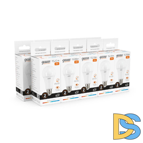 Лампа светодиодная Gauss E27 20W 3000K груша матовая 23219