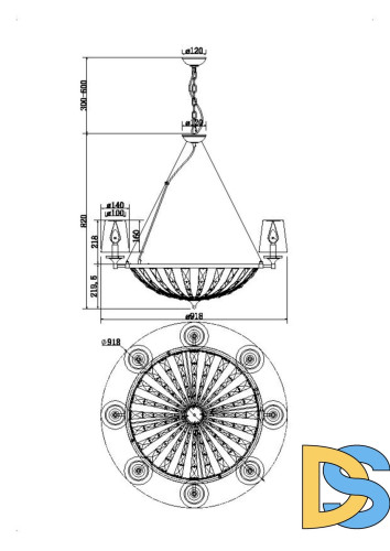 Подвесная люстра Maytoni Pantheon H021PL-08CH