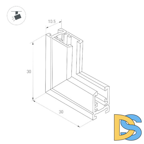 Коннектор угловой Arlight MAG-MICROCOSM-CON-L90-INT (BK, внутренний) 044529