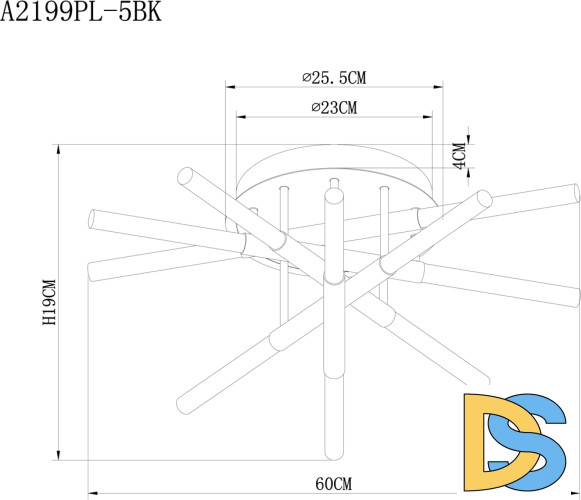 Потолочный светильник Arte Lamp Fernando A2199PL-5BK
