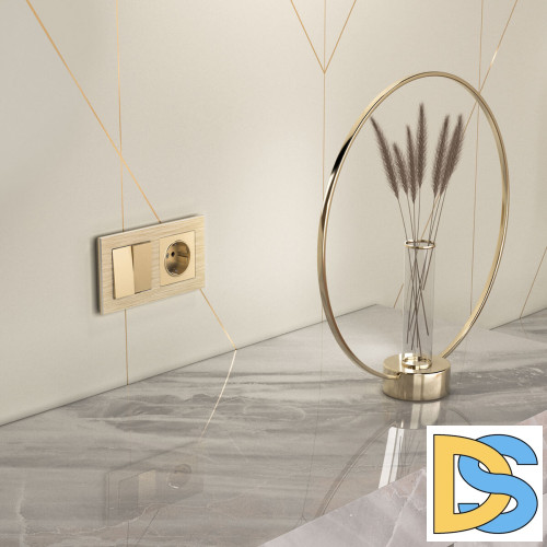 Розетка с заземлением и шторками Werkel шампань W1171111 4690389157387