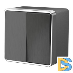 Выключатель двухклавишный влагозащищенный Werkel Gallant графит рифленый W5020204 4690389164255