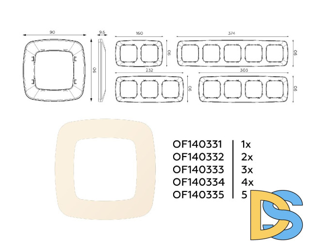 Рамка одноместная Ambrella Volt Ecta OF140331