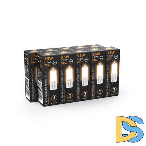 Лампа светодиодная Gauss G4 3.5W 3000K прозрачная 107807103