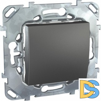 Выключатель 1-клавишный; кнопочный, Графит, серия UNICA TOP/CLASS, Schneider Electric