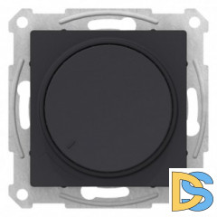 Диммер поворотно-нажимной , 400Вт LED универсальный , Карбон, серия Atlas Design, Schneider Electric