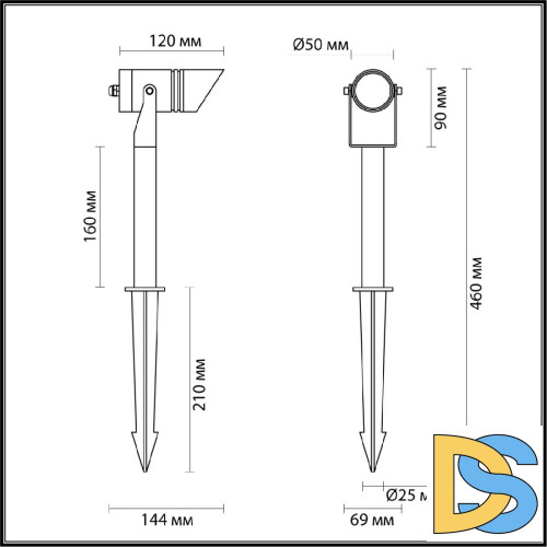 Грунтовый светильник Odeon Light Stima 6648/6GL