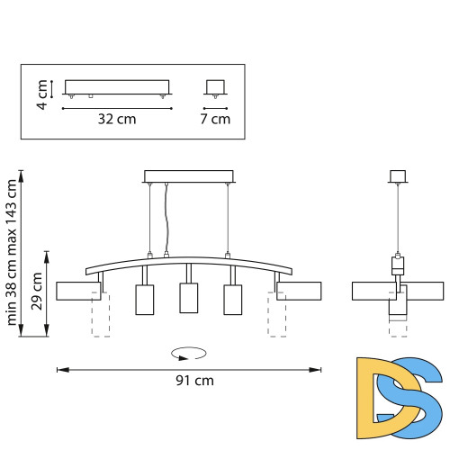 Подвесной светильник Lightstar Rullo LR735862373 (571735+214437-3+214486-2)