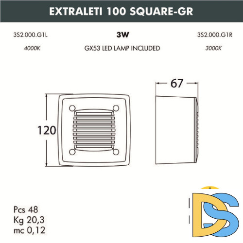 Светильник для ступеней Fumagalli 3S2.000.000.LYG1L