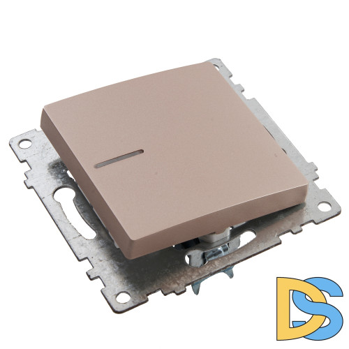 Выключатель 1-клавишный c индикатором Stekker Катрин 39591