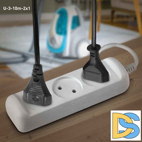 Удлинитель электрический Эра U-3-10m-2x1 Б0028358