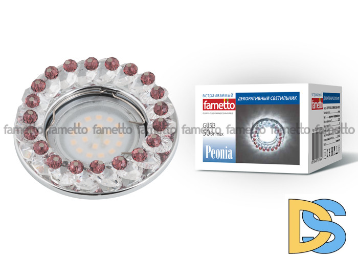 Встраиваемый светильник Fametto Peonia DLS-P115 GU5.3 CHROME/CLEAR+PURPLE