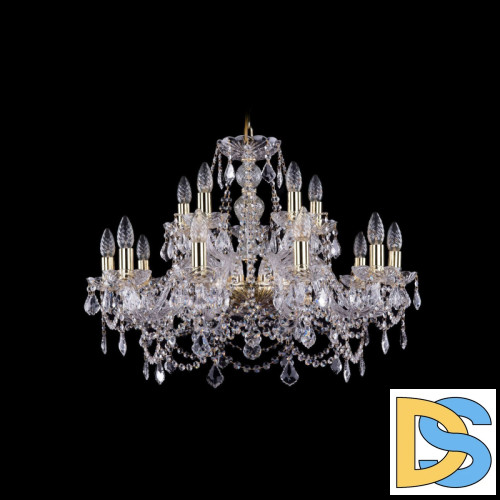 Подвесная люстра Bohemia Ivele Crystal 1411/10+5/240 G Leafs