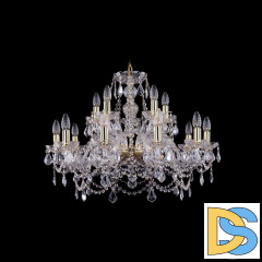 Подвесная люстра Bohemia Ivele Crystal 1411/10+5/240 G Leafs