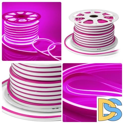 Светодиодный неон Apeyron 220В 8Вт/м smd2835 108д/м IP65 200Лм/м 50м розовый 10-75