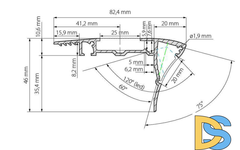 Профиль с экраном Arlight ALU-STAIR-DK-2000 ANOD+FROST 015473